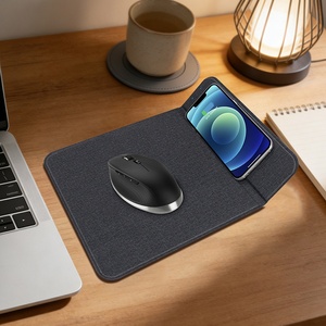 Custom <b>Small</b> Size Waterproof Portable 15W Wireless Charger Mouse Pad 3 in 1 Fast Wireless Charging Mousepads with Phone Stand - Product Image 1