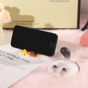 ที่วางโทรศัพท์รูปแมว วัสดุเรซิ่น ทรงวงกลม สำหรับตกแต่งโต๊ะทำงาน ของขวัญสำหรับออฟฟิศ - Product Image 2