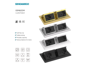 SINOAMIGO OEM&ODM Toma de Corriente Empotrada Oculta Negra de Aleación de Aluminio, <span class=keywords><strong>Caja</strong></span> de Piso Reemplazable - Product Image 2