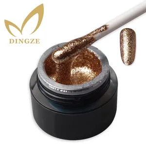 Dingze 새로운 글로벌 패션 반짝이 젤 다이아몬드 플래티넘 UV 젤 매니큐어