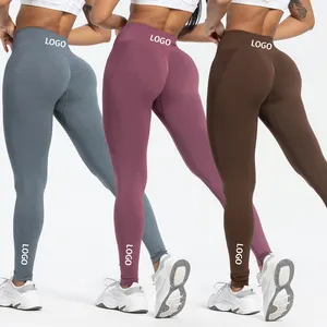 Skin Tight High Compression Muscle Protect Seamless Gym Fitness Workout Legging for Women