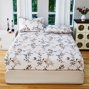 AOYATEX Nouvelle <span class=keywords><strong>Housse</strong></span> de Matelas en Polyester Style Américain, <span class=keywords><strong>Drap</strong></span> <span class=keywords><strong>Housse</strong></span> Imprimé Fleurs et Plantes - Product Image 1