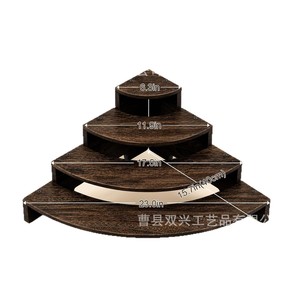 Étagère à vin en bois carbonisé à 4 niveaux pour comptoir, rangement et présentation de whisky, café et articles divers - Product Image 5
