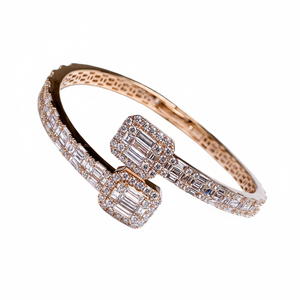 10kt Yellow Gold Real Diamond Openable <b>Bracelet</b>. - Product Image 2
