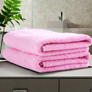 Serviettes de bain et de plage rectangulaires en coton biologique à séchage rapide - Serviettes tissées de couleur unie, directement de l'usine, pour usage domestique - Product Image 3