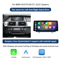 Autoradio sans fil CarPlay Android Auto USB Linux pour navigation, écran tactile, système multimédia pour BMW X5 X6 E70 E71