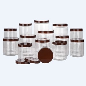 Ali Baba 32 oz miệng rộng cấp thực phẩm nhựa Jar 16 vít có nắp đậy cho kẹo thức ăn vật nuôi bánh lưu trữ thẩm mỹ 8oz lưu trữ lọ - Product Image 5