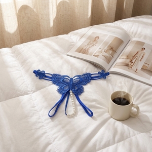 Tanga de Cintura Baja para Mujer, Transpirable, <span class=keywords><strong>con</strong></span> Encaje Bordado y Diseño Floral, Material de Nailon y Elastano - Product Image 2