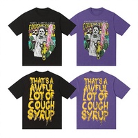 Kaos Desainer Berkualitas Tinggi Bahan Katun 100% Oversize 250GSM Anti Kusut Anti Bulu,  Cetak Grafiti Streetwear Pria