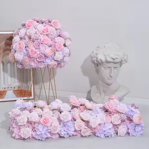 A-FB015 인공 보라색 꽃 공 중앙 조각 실크 장미 꽃 공 결혼식 센터 피스 이벤트 장식