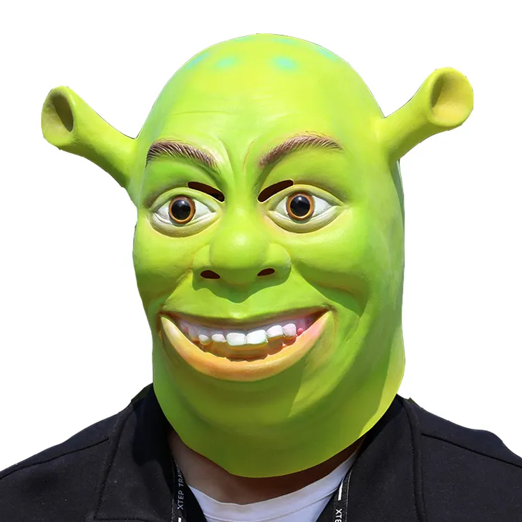 Masque de film en latex Monster Shrek Full Head, déguisement de mascarade, carnaval, fête d'Halloween, accessoire de cosplay pour adulte