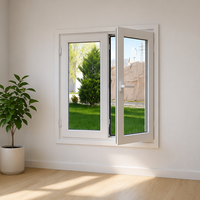 Ventanas de PVC Estilo Europeo al por Mayor, Ventanas Abatibles de PVC, Resistentes al Viento, Insonorizadas, con Vidrio Templado para el Hogar