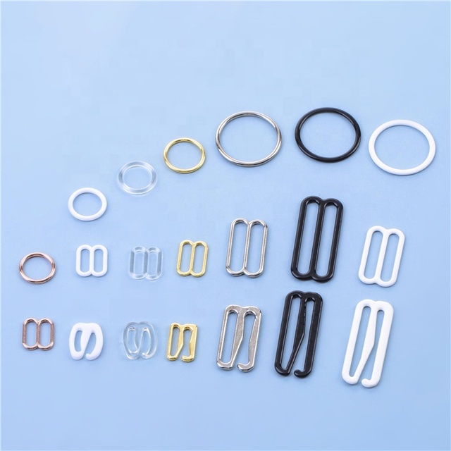 Lingerie Adjustment Zinc Alloy Durable Eco-friendly Bra Ring Slider Clips Clasp Hooks for Bra