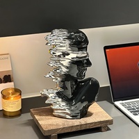 Ornement décoratif abstrait en céramique, style luxe léger et haut de gamme, pour salon et entrée, meubles TV/vin, cadeau de pendaison de crémaillère