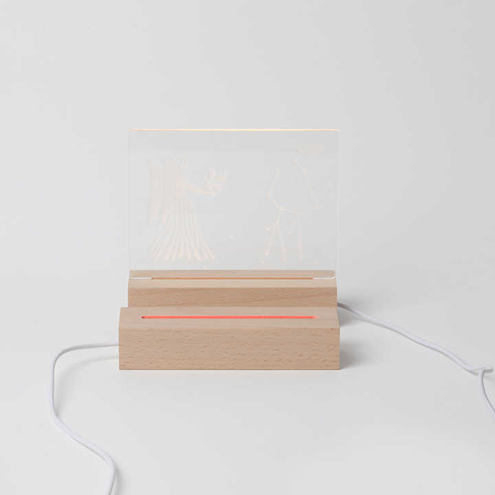 5.9 Inch Wooden Rectangle 3D Night Light Light illusion Base acrylic
