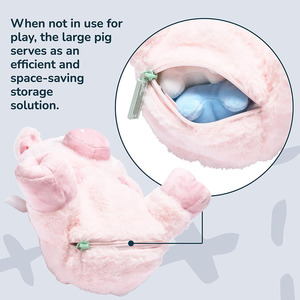 A753 Animal <span class=keywords><strong>de</strong></span> peluche mamá 4 bebé Plushie Piggies Fluffy Farm Toy Piglet Animal <span class=keywords><strong>de</strong></span> peluche niños regalos ideales niñas juguete <span class=keywords><strong>de</strong></span> peluche cerdo azul - Product Image 3