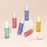 Botol Kosmetik Custom 15ml 20ml 25ml 30ml 50ml Botol Kaca Mewah dengan Pipet dan Cetak UV untuk Minyak Pembersih Makeup OEM