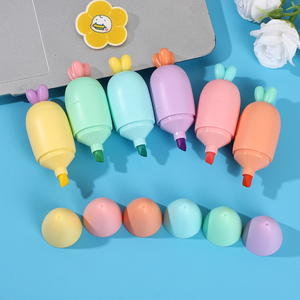 Ensemble de 6 surligneurs mignons en forme de carotte, stylos fluorescents <span class=keywords><strong>pastel</strong></span> pour enfants, étudiants, fournitures de bureau, fournitures scolaires, journalisation, cadeaux - Product Image 5