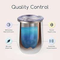 Gobelet isotherme en acier inoxydable de 12 oz, pour café, vin, avec couvercle, boîte cadeau, impression personnalisée multicolore, cadeaux d'affaires