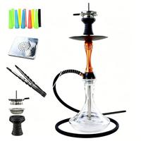 Chicha en alliage premium 4 couleurs, ensemble complet avec base en verre transparent et accessoires complets pour bar à domicile, marché européen et américain