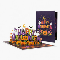 Cartes de vœux créatives pliables 3D Citrouille et Chèvre pour Halloween 2026, idéales pour la vente en gros