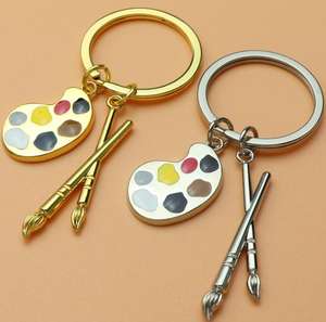 Nueva paleta de moda llavero herramientas de pintura cepillo llavero coche llavero mujer niño arte curso pintor regalo llavero joyería - Product Image 2
