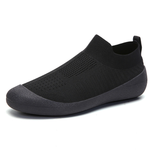 Breathable Sock <b>Trainers</b> Shoes for Men and Women Soft <b>Sole</b> Black Color Slip on <b>Trainers</b> Sneakers Footwear - Product Image 1