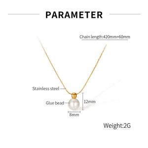 สร้อยคอจี้สแตนเลสสตีล 316L แบบกำหนดเอง ชุบทอง 14K 18K PVD เครื่องประดับคุณภาพสูง สร้อยคอมุก ขายส่งสำหรับผู้หญิง - Product Image 6