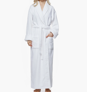 Accappatoio <span class=keywords><strong>Kimono</strong></span> in Puro Cotone Personalizzato per Donne, Basso MOQ, Camicie da Notte, Taglie Forti, Accappatoio <span class=keywords><strong>Bianco</strong></span> in Tessuto Spugna - Product Image 2