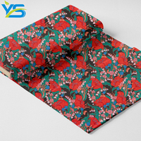 Kemeja Cetak Hawaii Desain Kustom dari Kain Katun Poplin 100% untuk Gaun, Motif Bunga Modis