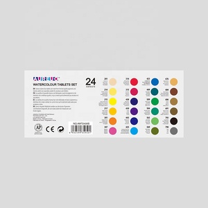 AUREUO Set di Acquerelli Solidi Non Tossici per Bambini, 24 Colori con Pennello - Product Image 3