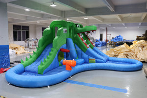 Château gonflable mignon de chiot du <span class=keywords><strong>docteur</strong></span> dauphin pour enfants Oxford tissu dessin animé sautant videur toboggan Playtime - Product Image 5