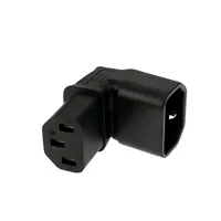 Adaptateur d'extension d'alimentation IEC mâle C14 vers femelle C13 à angle droit 90 degrés, pour PDU UPS, 3 broches, 250V 10A, connecteur IEC320, protection contre les surcharges