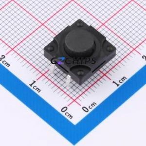 SMG-12-H060A1 Tactile Switch Through hole Component (THT)-4P,12x12mm Switch Single Pole Single Throw Round Button 2.5N 12mm - Product Image 1