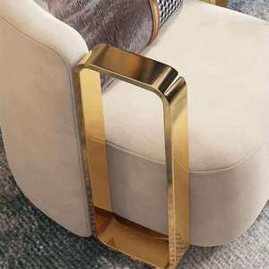 Fauteuil pivotant de luxe en cuir pour salon, chaise individuelle moderne pour la maison - Product Image 5