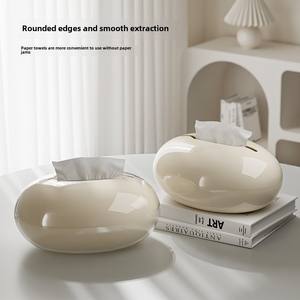 Boîte à mouchoirs ovale de bureau en gros, organisateur de salle de bain et de bureau à domicile, distributeur de papier premium pour poste de travail, décoration de salon - Product Image 1