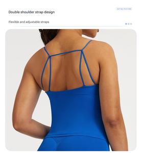 CNSHELL Top a <span class=keywords><strong>Canotta</strong></span> Senza Cuciture con Scollo a V Profondo sul Davanti, Sexy, Senza Maniche, con <span class=keywords><strong>Spalline</strong></span> <span class=keywords><strong>Sottili</strong></span> e Multi-Strap sul Retro - Product Image 3