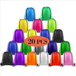 Custom Logo 210T Foldable Portable Eco-Friendly <b>Drawstring</b> <b>Backpack</b> Bag Simple Sport Shopping Storage Bag Promotional Value - Product Image 1