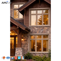 Ventanas Francesas Abatibles de Aluminio AMJ, con Recubrimiento en Polvo y Vidrio Templado, Apertura Exterior para Casas y Proyectos de Villas