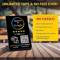 Plaque NFC en acrylique personnalisée NTAG213 étanche avec support de table pour avis clients – Idéale pour restaurants et entreprises XK