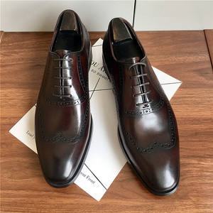 Nuevo modelo de zapatos formales de cuero con grabado Brookes, zapatos Oxford británicos con cordones de cuero genuino importado. - Product Image 5