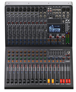 มิกเซอร์เสียงระดับมืออาชีพ 12/16/24 ช่อง รุ่น FD ซีรีส์ พร้อมเอฟเฟค DSP คู่ 99 แบบ อีควอไลเซอร์กราฟิก 9 แบนด์ บันทึกเสียงผ่าน USB และบลูทูธ - Product Image 1