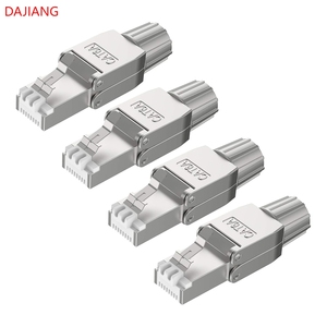 Conector RJ45 <span class=keywords><strong>Cat</strong></span> <span class=keywords><strong>6A</strong></span> de Terminación <span class=keywords><strong>Ethernet</strong></span> Blindado Reutilizable de Fábrica DAJIANG, <span class=keywords><strong>Cable</strong></span> de Cobre SFTP UTP 23AWG - Product Image 1