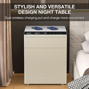 Massiver Stahl-Nachttisch mit Doppel-Alarmsystem, Fingerabdruckschloss und kabelloser Ladefunktion - Product Image 1