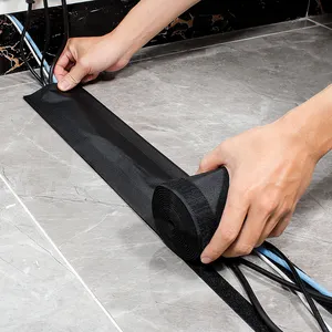 OEM Carpet Wire Tray Black Hook and Loop Floor Carpet Cable Cover for Keeping Cable Organized and Protect Cords