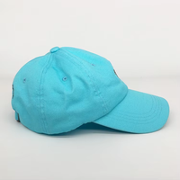 Heldere blauwe 100% katoenen geborduurde baseballcap, snapback pet, one size fits all voor sport, hardlopen, dagelijks en casual gebruik.