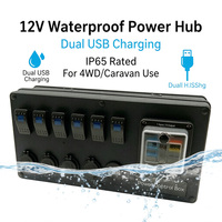 Système de distribution d'alimentation 12V à double batterie 4x4 avec interrupteur à bascule CC, boîtier de commande de capot et panneau avec prise pour UTE, camion, camping-car