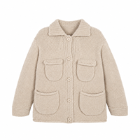 Cardigan en tricot torsadé à col pour enfants, veste unisexe à boutons et multi-poches, manteau épais en tricot pour garçons et filles