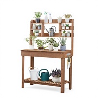 Brun Horticulture Germination Table Présentoir Étagère De Rangement Cintre Réfléchi Évier En Plein Air Jardin Travail Pots De Fleurs Jardinières