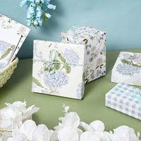 Papier d'emballage écologique en PE, rouleau bleu Hortensia, pour artisanat, fêtes, cadeaux d'anniversaire, fête des Mères, mariage, Saint-Valentin, naissance
